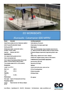 Publicatie Sheet Alunautic Cat 600 - Alunautic Boats » Alunautic Boats